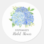 Sticker Rond Floral Blue Hydrangea Bouquet Fête des mariées (Devant)