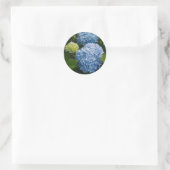 Sticker Rond Floral Blue Hydrangea Photo (Sac)