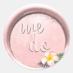 Sticker Rond *~* Floral Blush PinK Mariage de sceau de cire
