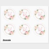 Sticker Rond Floral Blush rose Citrouille C'est une fille (Feuille)