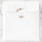 Sticker Rond Floral Blush rose Roses Mariage (Sac)