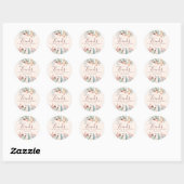 Sticker Rond Floral Boho Fleur sauvage mariage Faveur (Feuille)