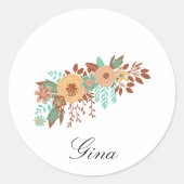 Sticker Rond Floral Boho moderne (Devant)