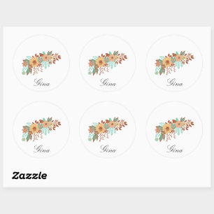 Sticker Rond Floral Boho moderne