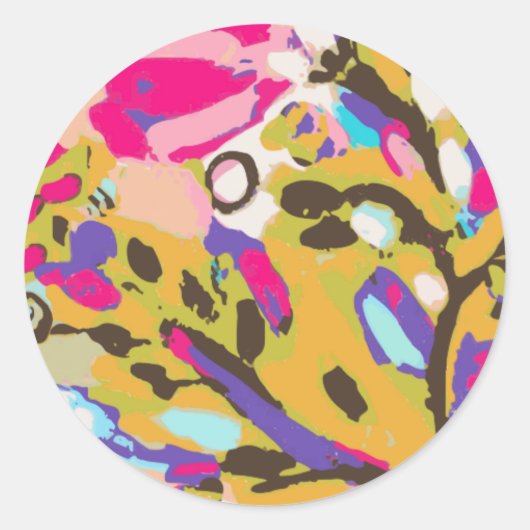Sticker Rond Floral Boho rose I (Devant)