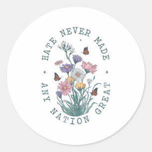 Sticker Rond Floral Butterflies Démocrate Président Libéral