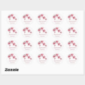 Sticker Rond Floral Cherry Blossoms Pink White (Feuille)