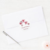 Sticker Rond Floral Cherry Blossoms Pink White (Enveloppe)