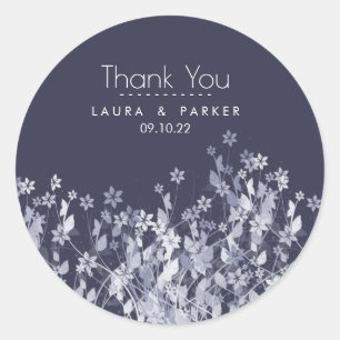 Sticker Rond Floral Chic Girly Mariage de Merci Personnaliser