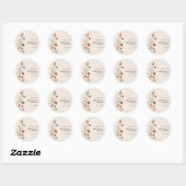 Sticker rond Floral classique Boho (Feuille)