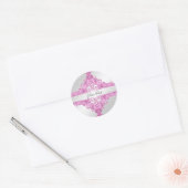 Sticker rond Floral Classique Rose (Enveloppe)