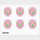 Sticker Rond Floral Congrats – Personalized & Fun! (Feuille)