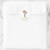 Sticker Rond Floral Cross Memorial Funeral Seed Packet (Sac)