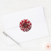 Sticker Rond Floral Dahlia rouge et blanc (Enveloppe)