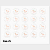 Sticker Rond Floral de licorne douce (Feuille)