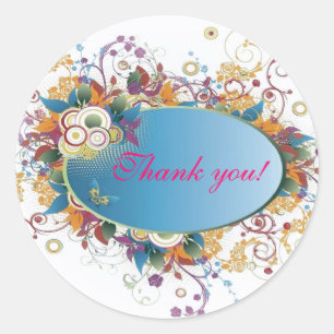 Sticker rond floral déco