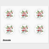 Sticker Rond Floral d'hiver | Boho Botanical Return Adresse (Feuille)