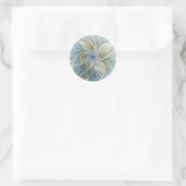 Sticker Rond Floral Dream Motif Abstrait Blue Khaki Fractal (Sac)
