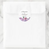 Sticker Rond Floral Dusty rose violet Mariage (Sac)