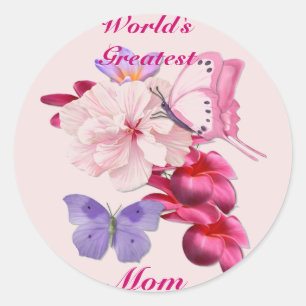 Sticker Rond Floral exotique pour la maman