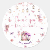 Sticker Rond Floral Fairy Anniversaire 1er Merci de fée (Devant)