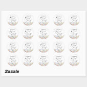 Sticker Rond Floral Fleur sauvage moderne Grad Party (Feuille)