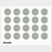 Sticker Rond Floral Fleur sauvage Sage Green Mariage (Feuille)
