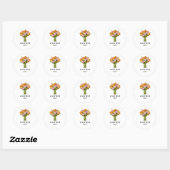 Sticker Rond Floral Florist (Feuille)