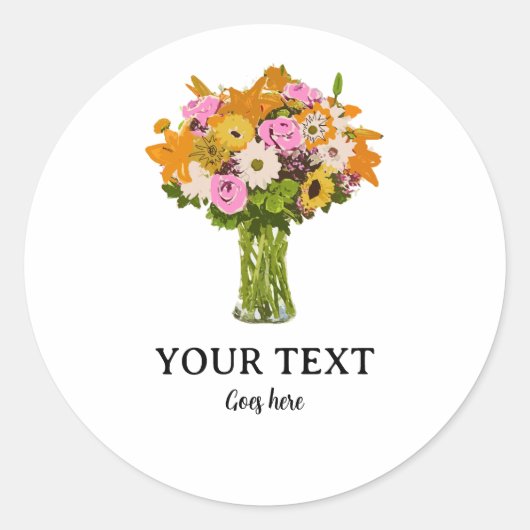 Sticker Rond Floral Florist (Devant)
