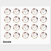 Sticker Rond Floral flush moderne | Sceaux d'enveloppe Mariage (Feuille)