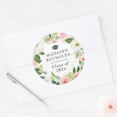 Sticker Rond Floral Green Grad Party Grad Célébration (Enveloppe)