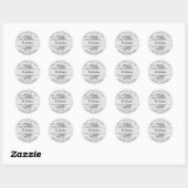 Sticker Rond Floral gris | Adresse de retour | (Feuille)