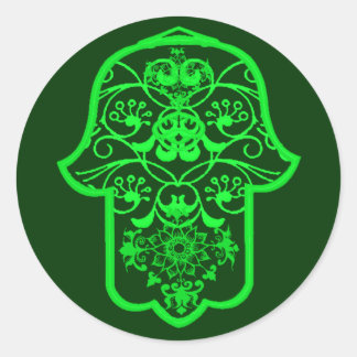Sticker Rond Floral Hamsa