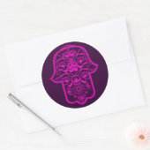 Sticker Rond Floral Hamsa rose (Enveloppe)