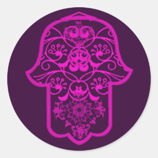 Sticker Rond Floral Hamsa rose
