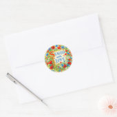 Sticker Rond Floral Hearts SEALED WITH LOVE  (Enveloppe)