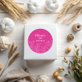 Sticker Rond Floral Hot rose 30e anniversaire Elégant