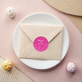 Sticker Rond Floral Hot rose 30e anniversaire Elégant