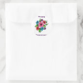 Sticker Rond Floral Joyeux Anniversaire (Sac)