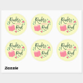Sticker Rond Floral Lecteurs De Livres Vont Lire (Feuille)