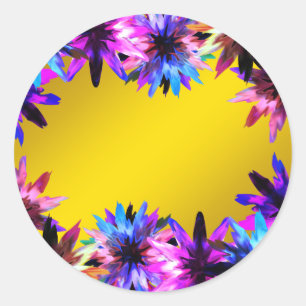 Sticker Rond Floral Lotus Fête des mariées d'aquarelle