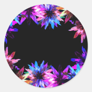 Sticker Rond Floral Lotus Fête des mariées d'aquarelle
