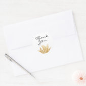 Sticker Rond Floral mariage Merci or (Enveloppe)