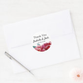 Sticker Rond Floral Marsala Peony Merci (Enveloppe)