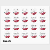 Sticker Rond Floral Marsala Peony Merci (Feuille)