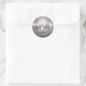 Sticker Rond Floral Mason Jar Gris rose Mariage (Sac)