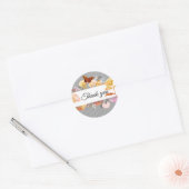 Sticker Rond Floral merci (Enveloppe)