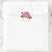 Sticker Rond Floral Merci rose Fleur (Sac)