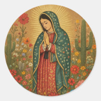 Floral Mexicaine Mary Guadalupe Religieux