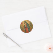 Sticker Rond Floral Mexicaine Mary Guadalupe Religieux (Enveloppe)